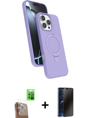 Cepte Toptan iPhone 16 Pro Iz Işık Koleksiyonu - Siyah 3D Antistatik Hayalet Cam Ekran Koruyucu + Çöl Titanyum Raze Metal Kamera Lens