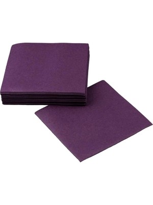 Alenked Plum Renk Airlaid Kumaş Doku 20X20 cm Kokteyl -Bar -Kahve Sunum Peçete 50 Adet
