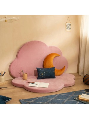 Puff Table Puftable Montessori Bulut Oyun Minderi,pembe Renk,oyun Halısı ve Matı 5 cm Sünger 2 Parça