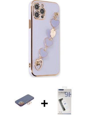 Cepte Toptan iPhone 12 Pro Nova Işık Prime - Şeffaf Uv Polymer Nano Ekran Koruyucu + Turuncu Renkli Kamera Lens Koruma Cam