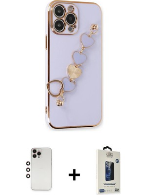 Cepte Toptan iPhone 13 Pro Max Nova Işık Prime - Siyah Bilvis Hayalet Cam Ekran Koruyucu + Gökkuşağı Shine Kamera Lens