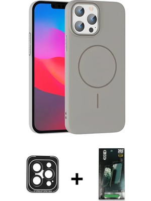 Cepte Toptan iPhone 15 Pro Max Siluet Doku Özel Seri - Siyah 360 Mat Full Body Arka Koruyucu + Siyah Pvd Metal Kamera Lens