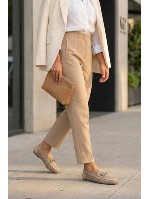 Stilbagshoes Lela File ve Ithal Toka Detaylı Kadın Babet Vizon