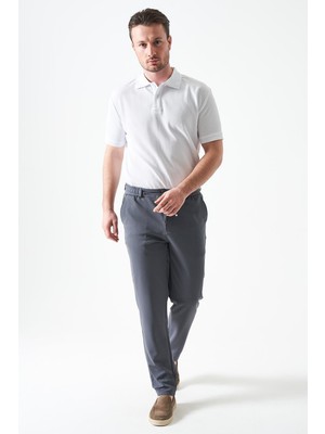 Tena Erkek 4074-ANTRASIT Beli Yarım Lastikli Pike Basic Pantolon