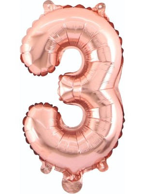 Party Express 34" Folyo Rakam 76CM "3" Rose Gold