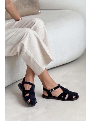 Stilbagshoes Della Tokalı Hakiki Deri Kadın Sandalet Siyah