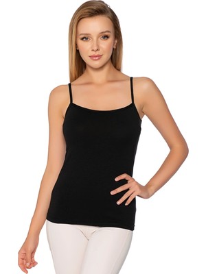 Gümüş 4047 3'lü Kadın Likralı Ip Askı Düz Biye Atlet