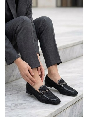 Stilbagshoes Lela File ve Ithal Toka Detaylı Kadın Babet Siyah