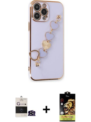 Cepte Toptan iPhone 14 Pro Max Nova Işık Prime - Siyah Buffer Cam Ekran Koruyucu + Siyah Bilvis Titan Kamera Lens