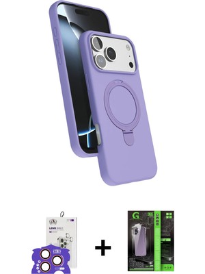 Cepte Toptan iPhone 17 Pro Max Iz Işık Koleksiyonu - Siyah 360 Mat Full Body Arka Koruyucu + Turuncu Bilvis Titan Kamera Lens