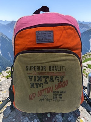 Old Cotton Cargo Kaliteli Renkli Vintage Disayn Sırt Gezi Okul Seyahat Çantası 30 cm x 42 cm