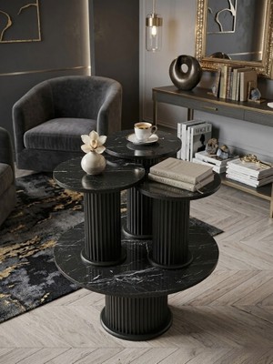 Future Decor Home 4lü Sehpa Seti Zigon ve Orta