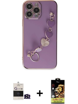 iPhone 14 Pro Max Nova Işık Prime - Siyah Buffer Cam Ekran Koruyucu + Siyah Bilvis Titan Kamera Lens