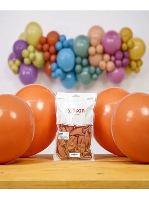 İrem Parti Dükkanı Retro Yanık Turuncu (Rust Orange) Balon 10 Adet 12 Inç 30 cm