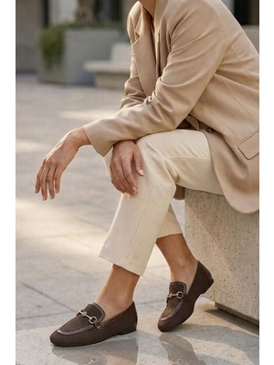 Stilbagshoes Lela File ve Ithal Toka Detaylı Kadın Babet Kahve