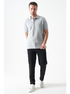 Tena Erkek Siyah Beli Yarım Lastikli Pike Basic Pantolon