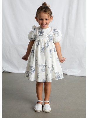 Mayoral 4-10 Yaş Arası Işlemeli Elbise - Krem
