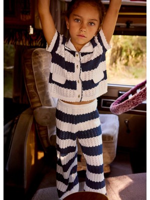 Mayoral 4-10 Yaş Arası Triko Pantolonlu Takım - Krem