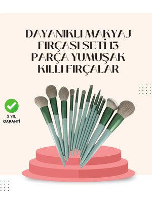TeknoKapsül Göz Farı Allık Fondöten Için Uygun 13'lü Makyaj Fırçası Seti Kompakt Tasarım