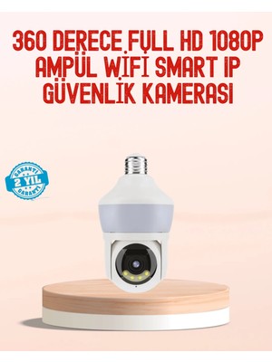 TeknoKapsül 360° Full Hd Wi-Fi Akıllı Ampül Kamera Gece Görüşlü