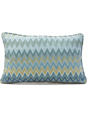 Zigzag Desenli Avangart Kırlent Kılıfı 35*50 Parlak Dokuma Kumaş Lüks Seri