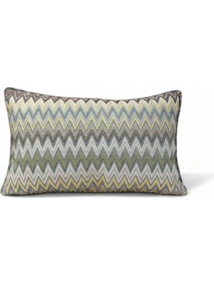 Zigzag Desenli Avangart Kırlent Kılıfı 35*50 Parlak Dokuma Kumaş Lüks Seri