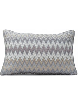 Zigzag Desenli Avangart Kırlent Kılıfı 35*50 Parlak Dokuma Kumaş Lüks Seri