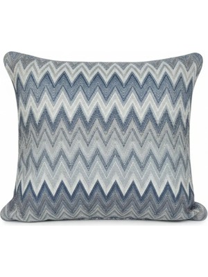Zigzag Desenli Avangart Kırlent Kılıfı 45*45 Parlak Dokuma Kumaş Lüks Seri