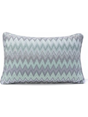Zigzag Desenli Avangart Kırlent Kılıfı 35*50 Parlak Dokuma Kumaş Lüks Seri