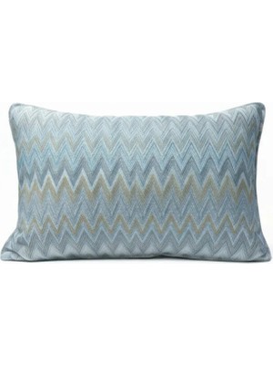 Zigzag Desenli Avangart Kırlent Kılıfı 35*50 Parlak Dokuma Kumaş Lüks Seri