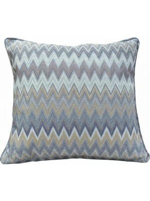 Zigzag Desenli Avangart Kırlent Kılıfı 45*45 Parlak Dokuma Kumaş Lüks Seri