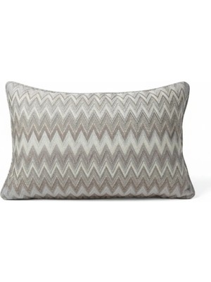 Zigzag Desenli Avangart Kırlent Kılıfı 35*50 Parlak Dokuma Kumaş Lüks Seri