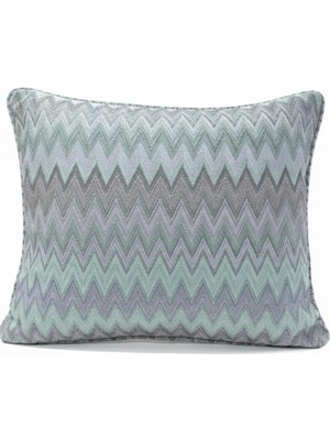 Zigzag Desenli Avangart Kırlent Kılıfı 45*45 Parlak Dokuma Kumaş Lüks Seri