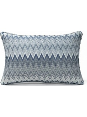 Puff Table Zigzag Desenli Avangart Kırlent Kılıfı 35*50 Parlak Dokuma Kumaş Lüks Seri