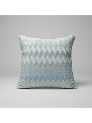 Zigzag Desenli Avangart Kırlent Kılıfı 45*45 Parlak Dokuma Kumaş Lüks Seri