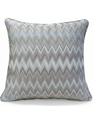 Zigzag Desenli Avangart Kırlent Kılıfı 45*45 Parlak Dokuma Kumaş Lüks Seri