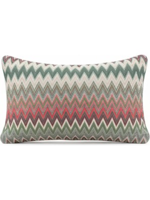 Zigzag Desenli Avangart Kırlent Kılıfı 35*50 Parlak Dokuma Kumaş Lüks Seri