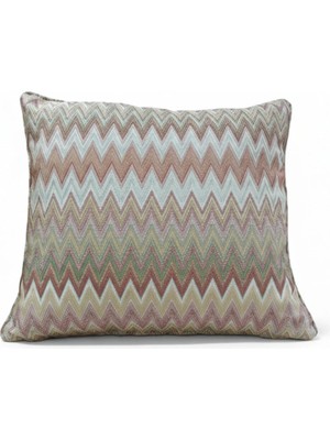Puff Table Zigzag Desenli Avangart Kırlent Kılıfı 45*45 Parlak Dokuma Kumaş Lüks Seri