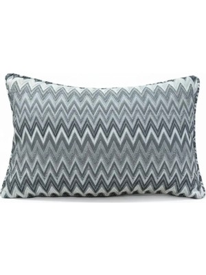 Puff Table Zigzag Desenli Avangart Kırlent Kılıfı 35*50 Parlak Dokuma Kumaş Lüks Seri
