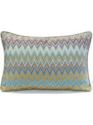 Puff Table Zigzag Desenli Avangart Kırlent Kılıfı 35*50 Parlak Dokuma Kumaş Lüks Seri