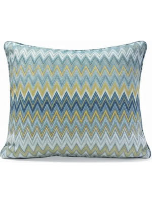 Zigzag Desenli Avangart Kırlent Kılıfı 45*45 Parlak Dokuma Kumaş Lüks Seri