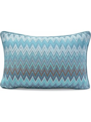 Zigzag Desenli Avangart Kırlent Kılıfı 35*50 Parlak Dokuma Kumaş Lüks Seri