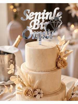 Güven Seninle Bir Ömür Pleksi Pasta Süsü Nişan Çubuk Topper