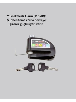 TeknoKapsül Disk Fren Kilidi Alarmlı Anti Hırsızlık Motosiklet Scooter Bisiklet
