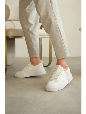 Uslucan Alışveriş KB-010 Kuback Beyaz Cilt Günlük Erkek Ayakkabı