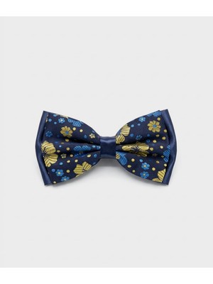 Sdnyazo Lacivert Çiçek Desenli Erkek Papyon