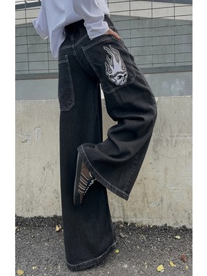 Marsilyan Oversize Graffiti Detaylı Jean Pantolon