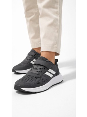 Slipcat Çocuk Nefes Alabilir Fileli Cırt Bantlı Bağcıklı Hafif Taban Günlük Rahat Çocuk Spor Ayakkabı Snekaker