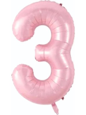 Party Express 34" Folyo Rakam 76CM "3" Pembe / Pink