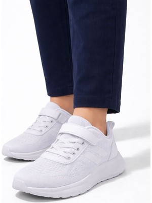 Slipcat Çocuk Nefes Alabilir Fileli Cırt Bantlı Bağcıklı Hafif Taban Günlük Rahat Çocuk Spor Ayakkabı Snekaker